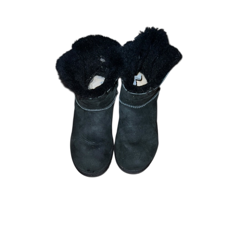 Ugg Black Suede Fur-Lined Boots 10